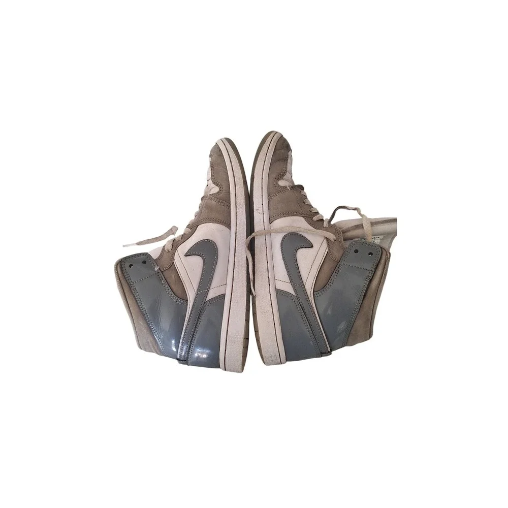 Jordan Air‎ Jordan 1 SE Mid Patent Cool Grey White/Grey Leather Men HF3216-100